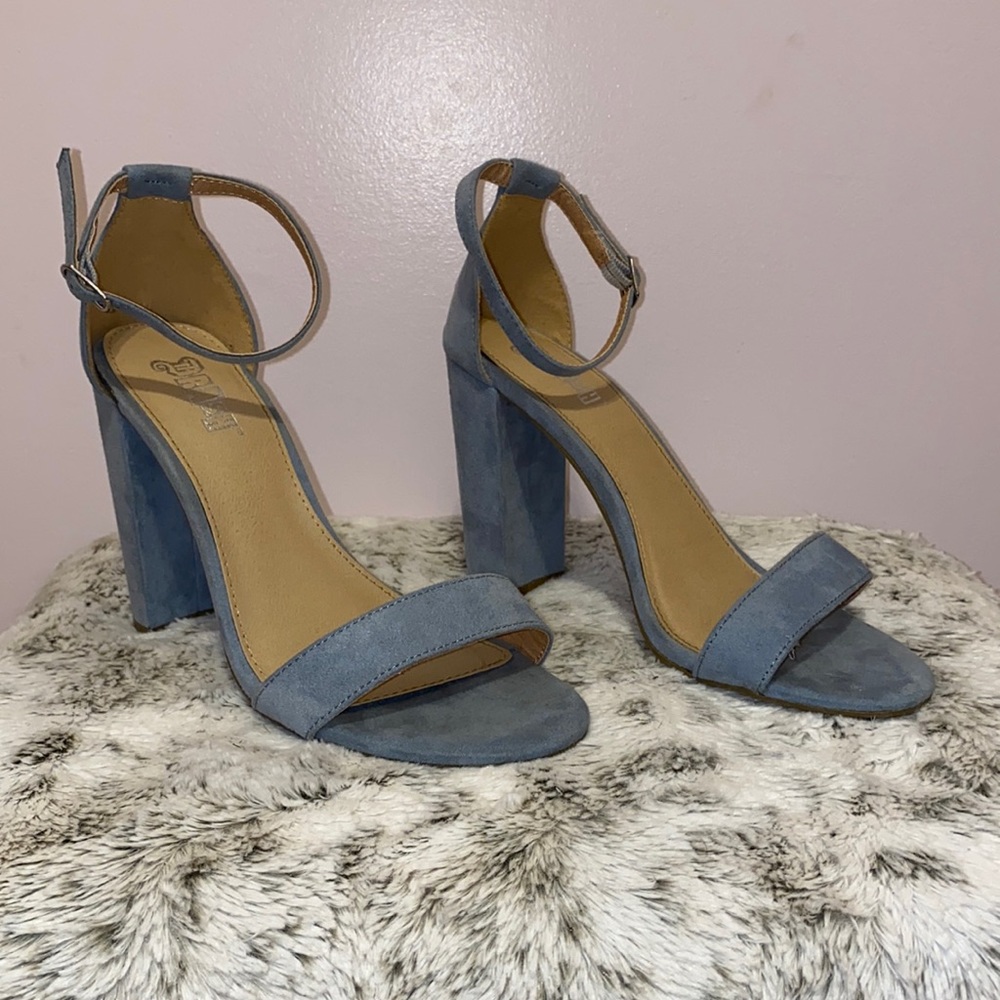 Blue denim heels